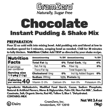 CHOCOLATE Sugar Free Instant Pudding Mix 🍫 Protein Shake Flavor