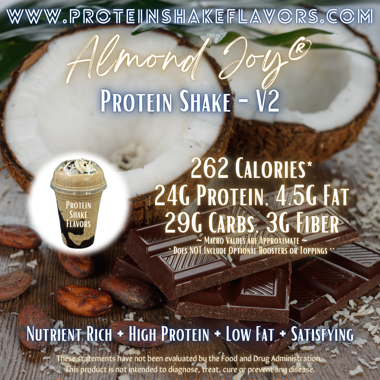 Almond Joy® V-2 Flavored 🥛 Protein Shake Recipe