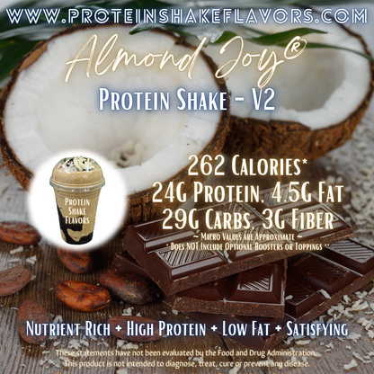 Almond Joy® V-2 Flavored 🥛 Protein Shake Recipe