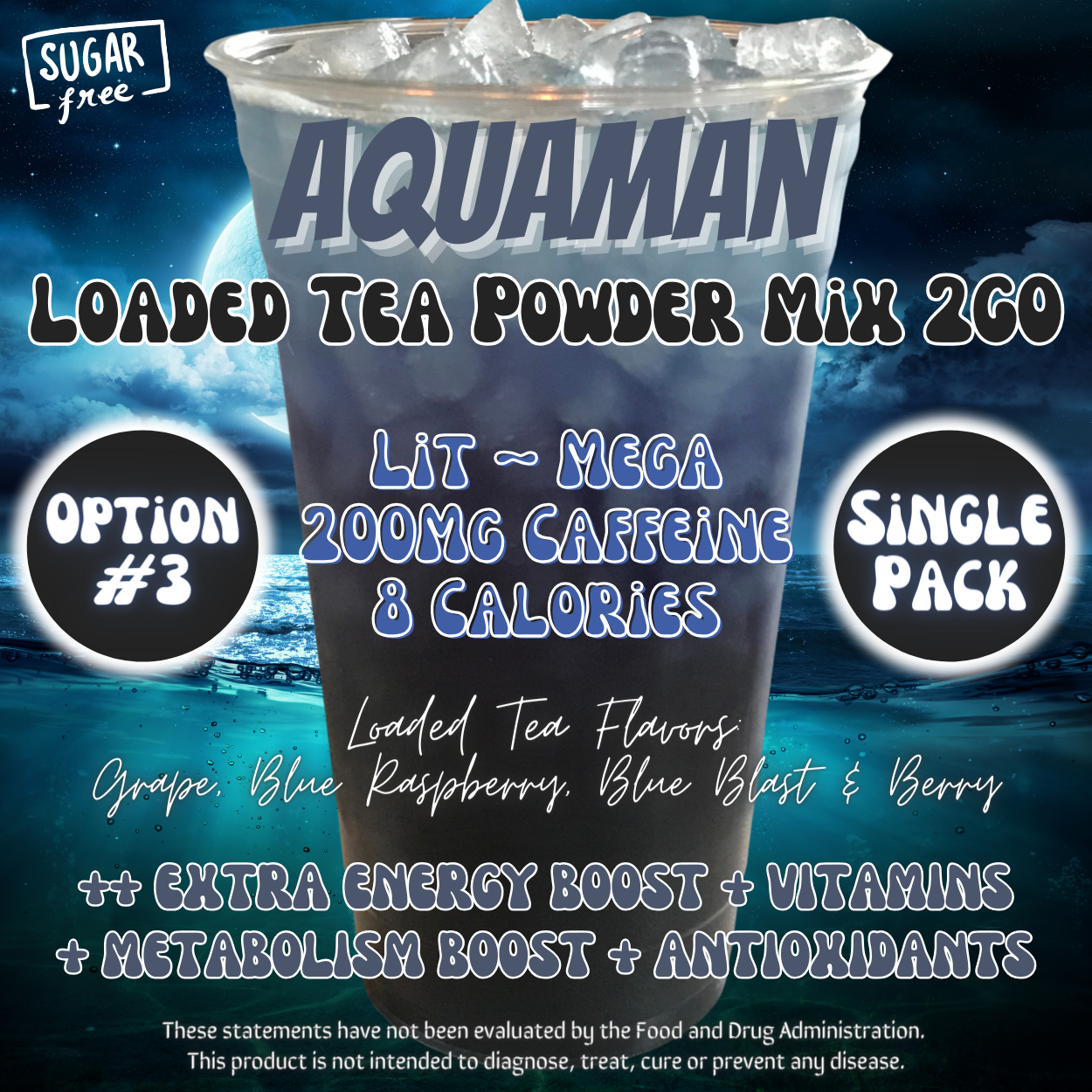 Loaded Tea Powder Mix Packets: Aquaman 🌊