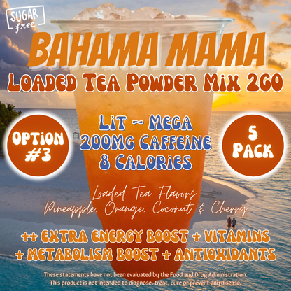 Loaded Tea Powder Mix Packets: Bahama Mama 🏝️