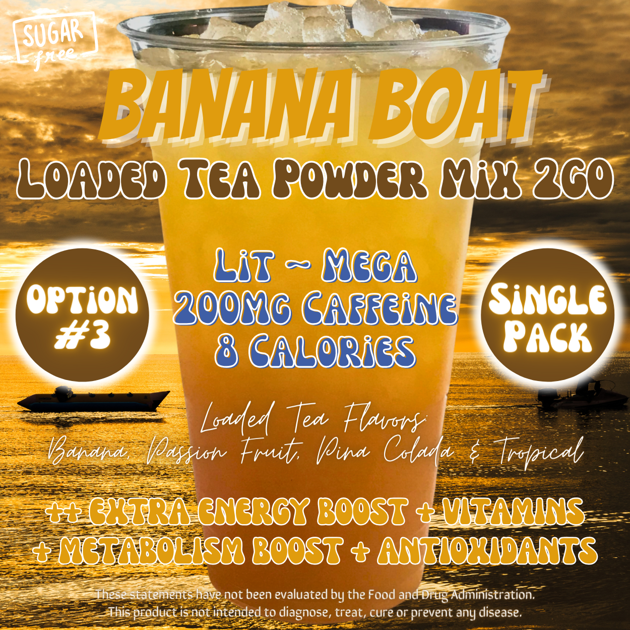 Loaded Tea Powder Mix Packets: Banana Boat 🍌