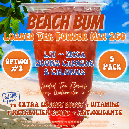 Loaded Tea Powder Mix Packets: Beach Bum 🏝️