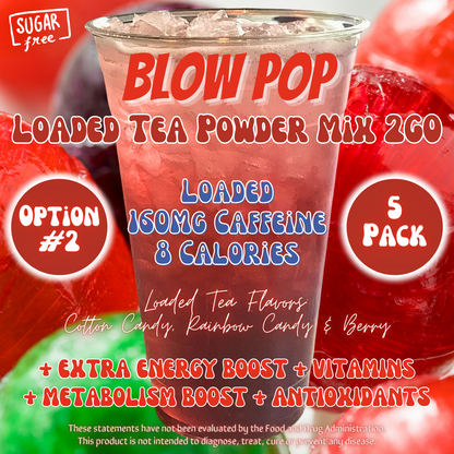 Loaded Tea Powder Mix Packets: Blow Pop 🍭