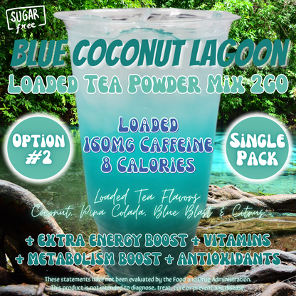 Loaded Tea Powder Mix Packets: Blue Coconut Lagoon 🥥