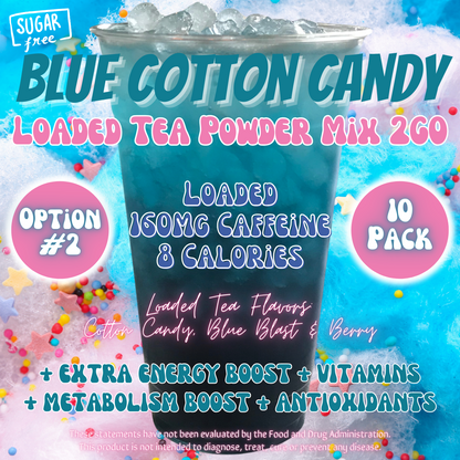 Loaded Tea Powder Mix Packets: Blue Cotton Candy 💙