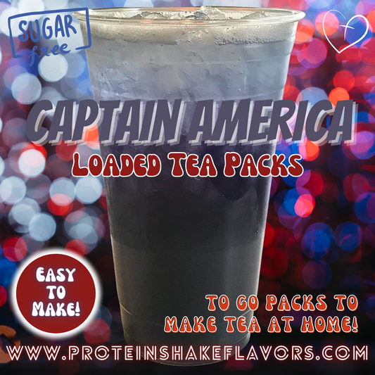 Loaded Tea Powder Mix Packets: Captain America 🇺🇸