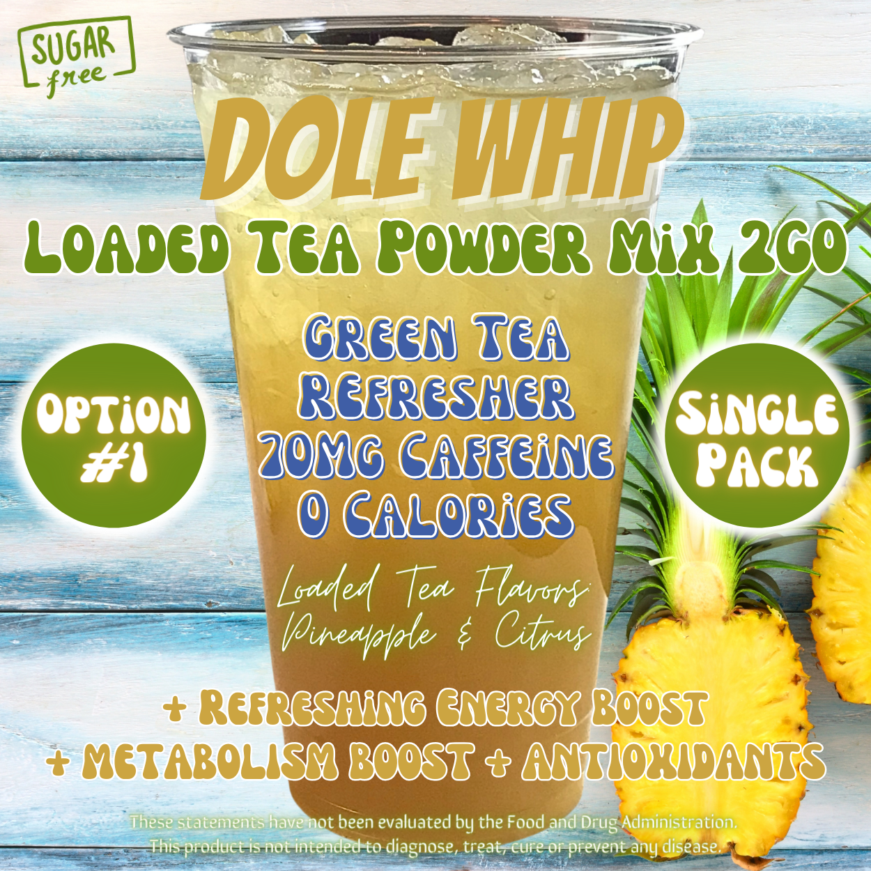 Loaded Tea Powder Mix Packets: Dole Whip 🍍