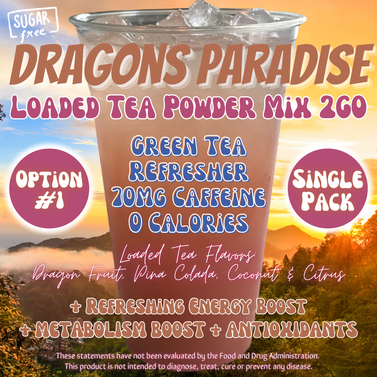 Loaded Tea Powder Mix Packets: Dragons Paradise 🐉