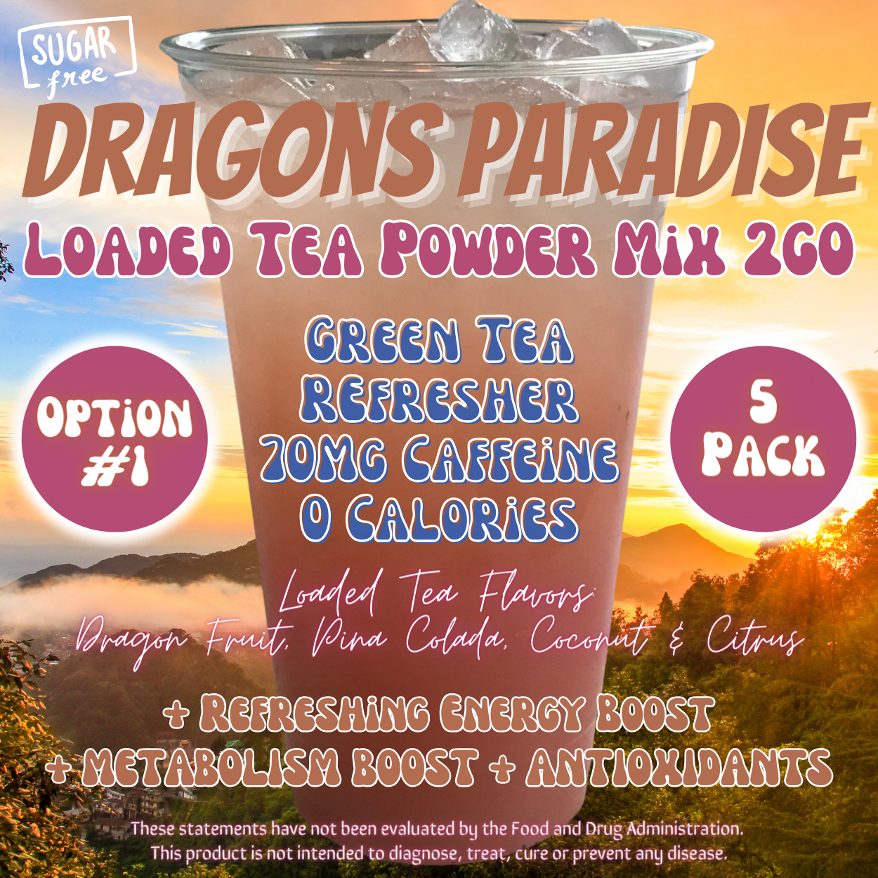 Loaded Tea Powder Mix Packets: Dragons Paradise 🐉