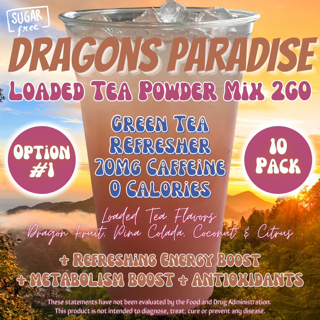 Loaded Tea Powder Mix Packets: Dragons Paradise 🐉