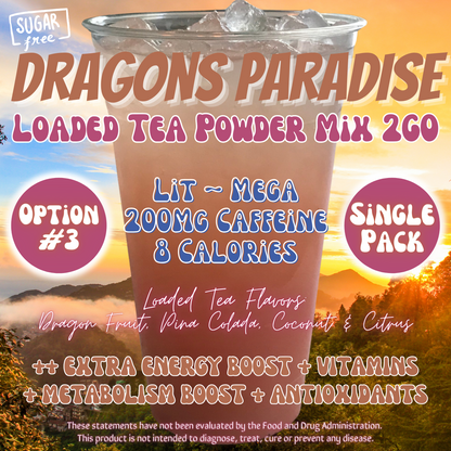 Loaded Tea Powder Mix Packets: Dragons Paradise 🐉