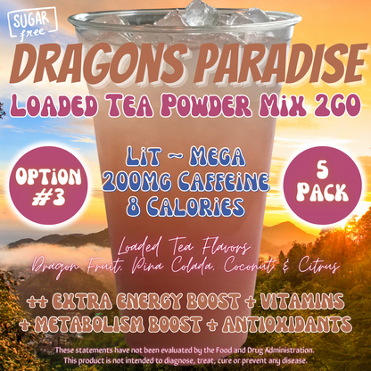 Loaded Tea Powder Mix Packets: Dragons Paradise 🐉