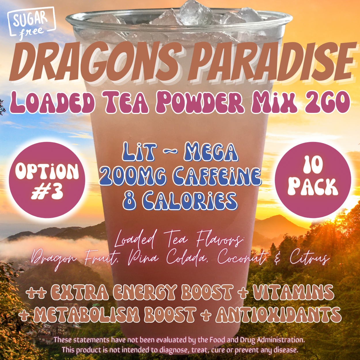 Loaded Tea Powder Mix Packets: Dragons Paradise 🐉