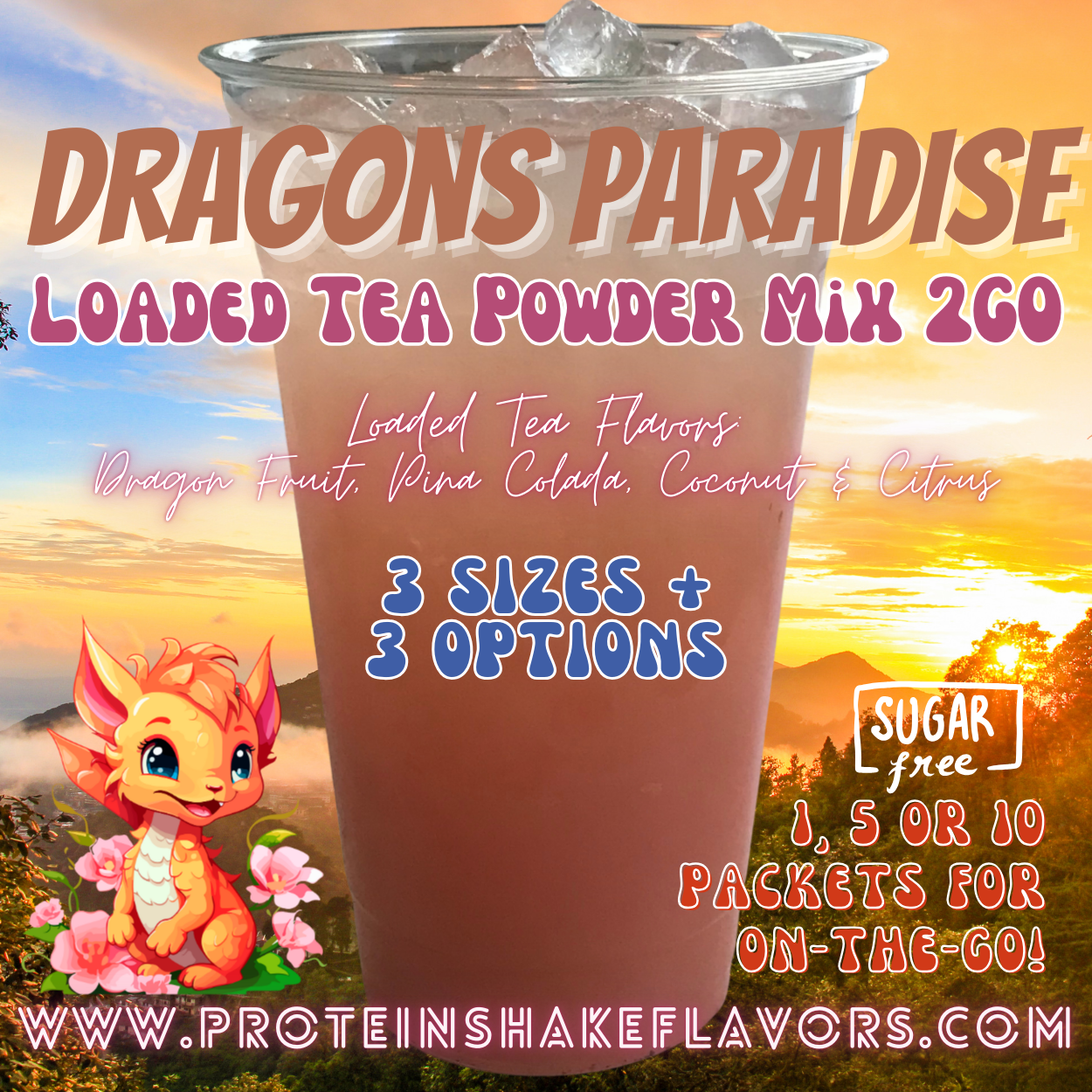 Loaded Tea Powder Mix Packets: Dragons Paradise 🐉