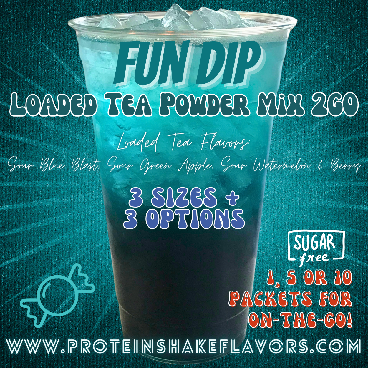 Loaded Tea Powder Mix Packets: Fun Dip 🍭