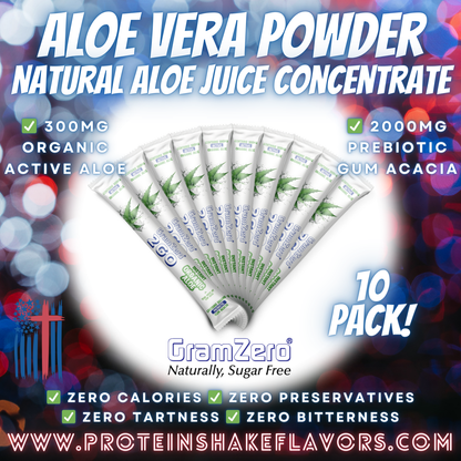 Organic Aloe Vera Powder 🌱 Natural Aloe Juice Concentrate 2GO Sticks