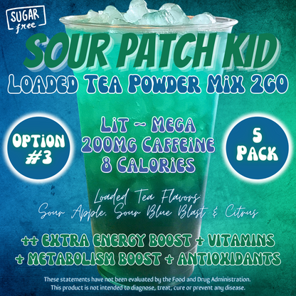 Loaded Tea Powder Mix Packets: Sour Patch Kid 😋