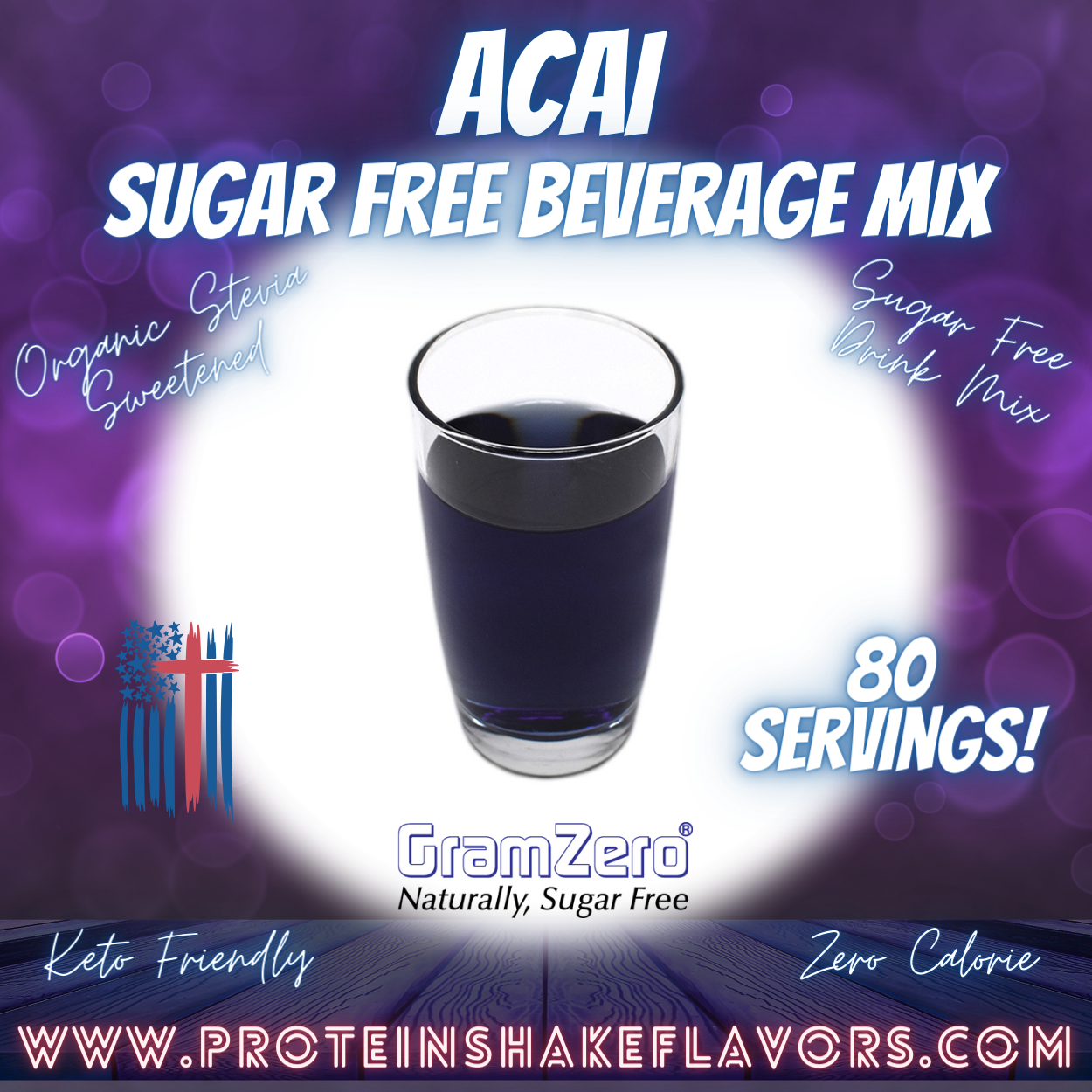 Sugar Free Drink Mix: ACAI Berry 💜 Zero Calorie Beverage