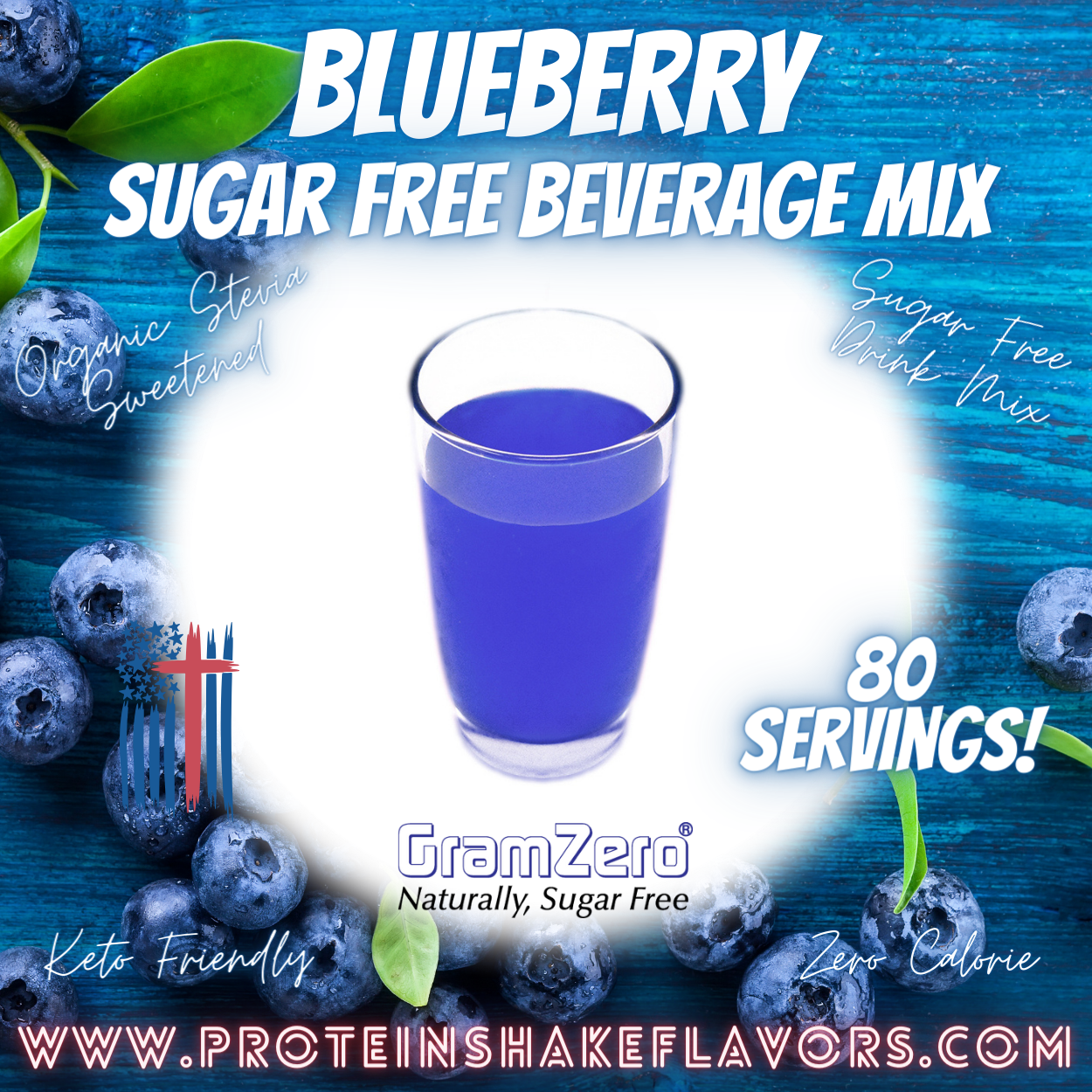 Sugar Free Drink Mix: BLUEBERRY 💙 Zero Calorie Beverage