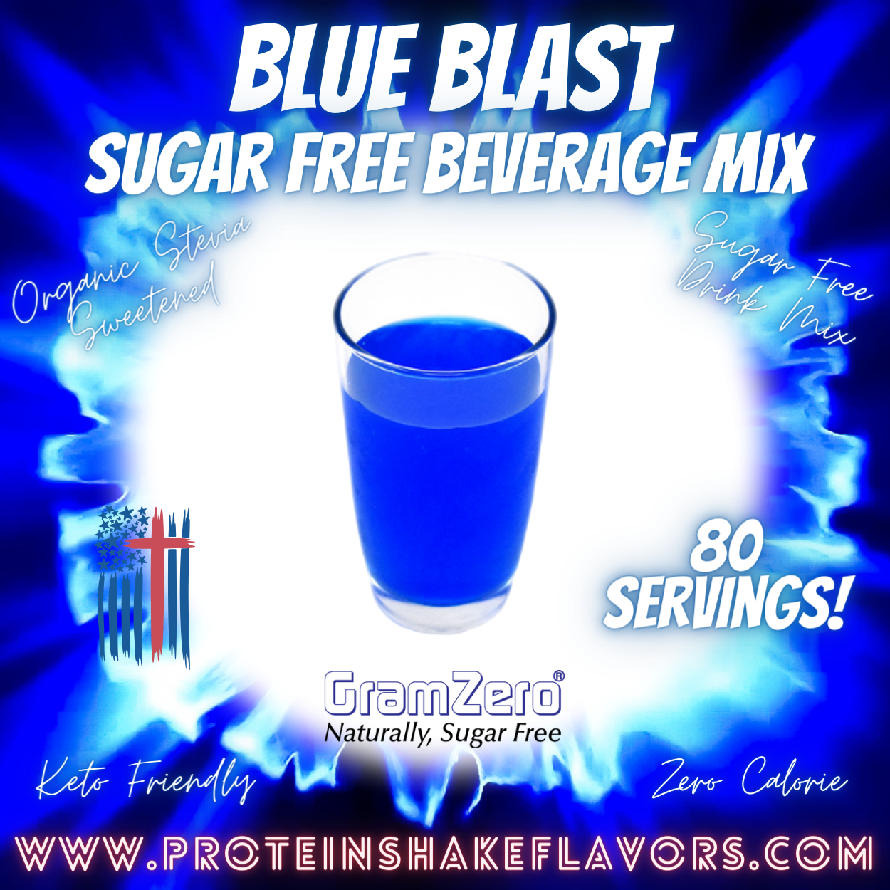 Sugar Free Drink Mix: BLUE BLAST 🚀 Zero Calorie Beverage