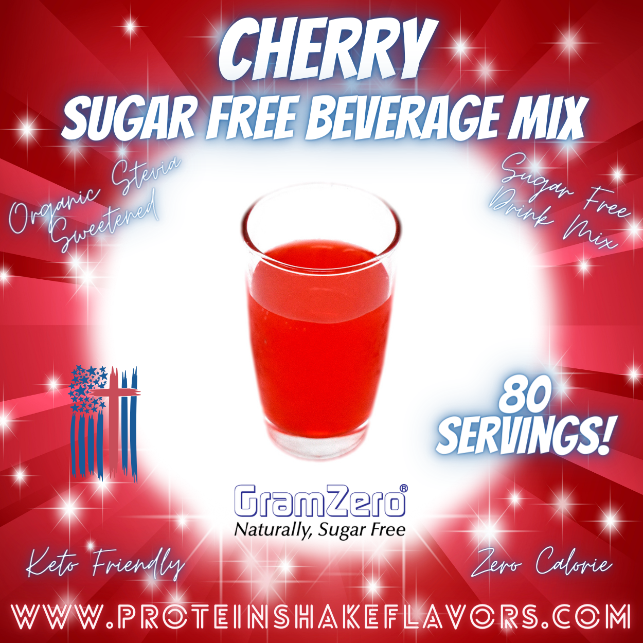Sugar Free Drink Mix: CHERRY 🍒 Zero Calorie Beverage