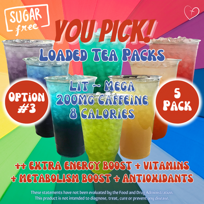 Loaded Tea Powder Mix Packets: Variety Pack YOU PICK 🥳