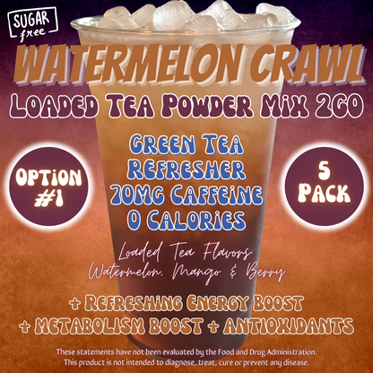 Loaded Tea Powder Mix Packets: Watermelon Crawl 🍉