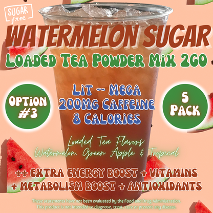 Loaded Tea Powder Mix Packets: Watermelon Sugar 🍉